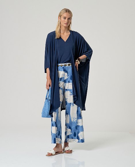 Surkana Sleeveless V-Neck T-Shirt Navy Blue