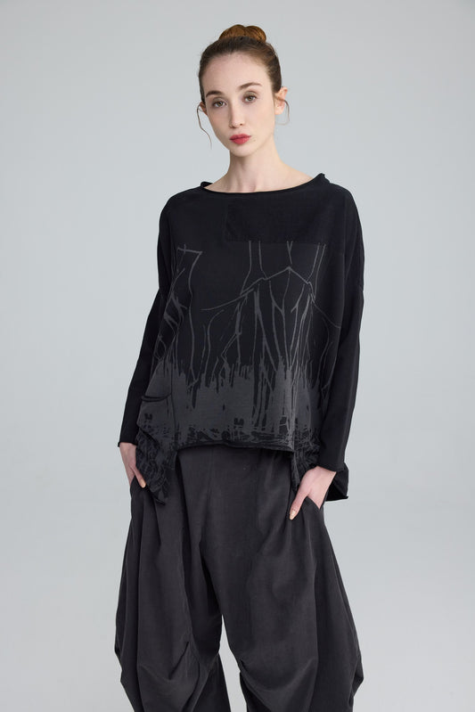 Luukaa Selene Jersey Top Black