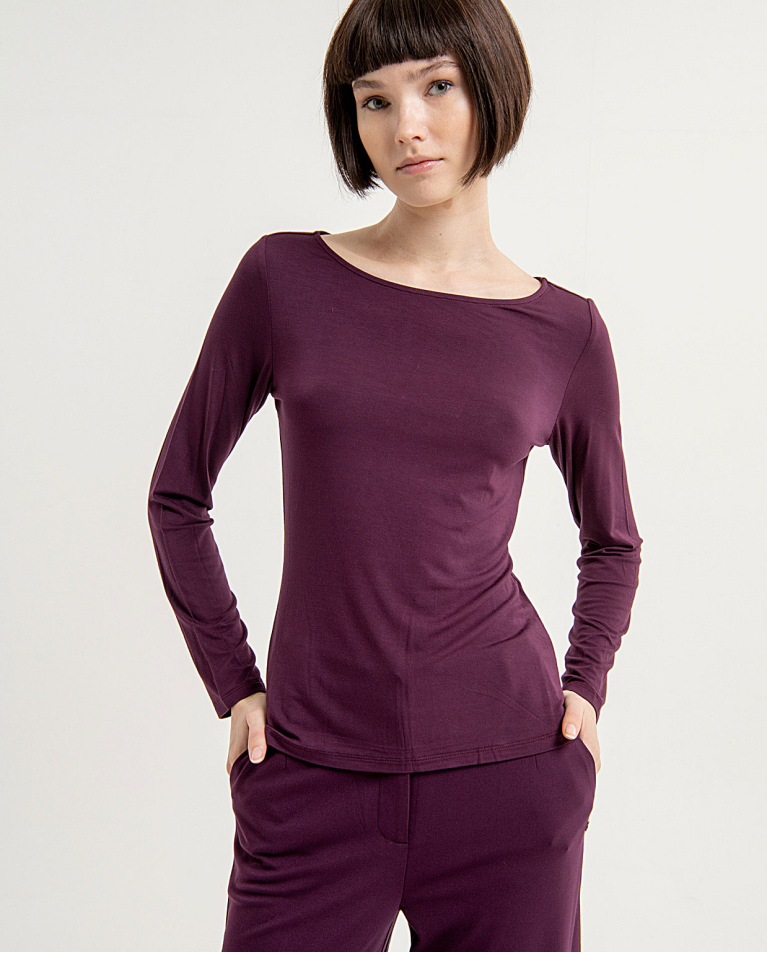 Surkana Boat Neck T-shirt Purple