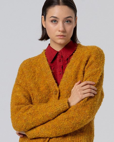 Surkana V-Neck Cardigan- Mustard