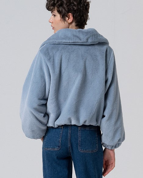 Surkana Short Faux Fur Jacket Blue