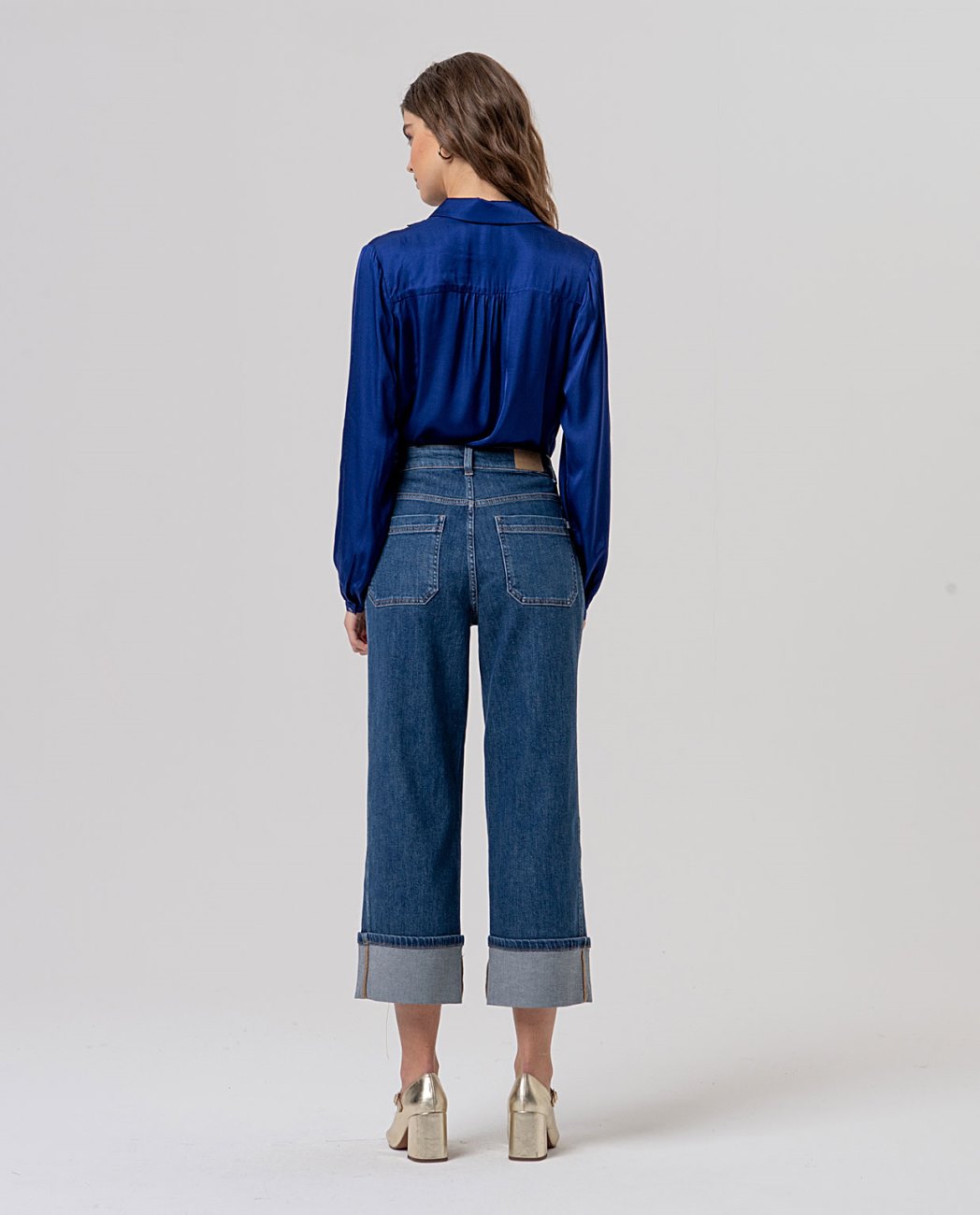 Surkana Turn-up hem jeans Indigo