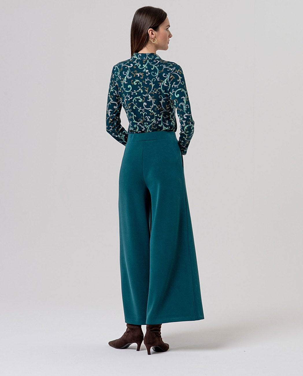 Surkana wide Leg Trousers Bottle Green