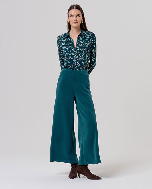 Surkana wide Leg Trousers Bottle Green