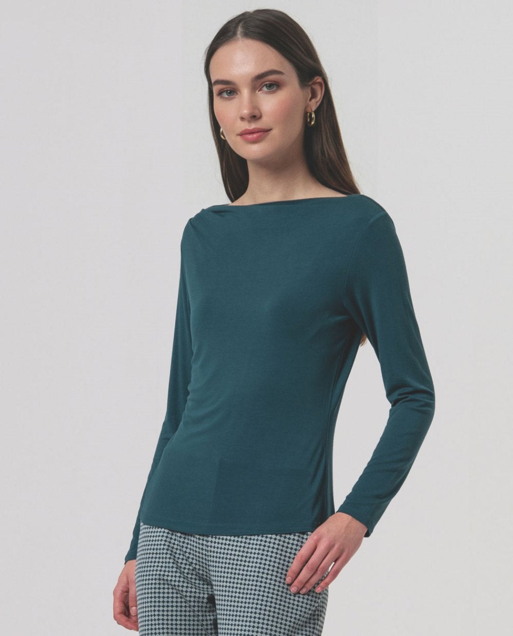 Surkana Boat neck t-shirt Bottle Green