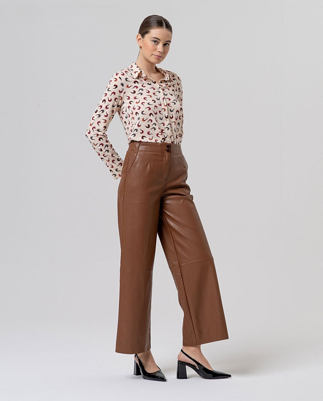 Surkana Straight wide-leg trousers Camel