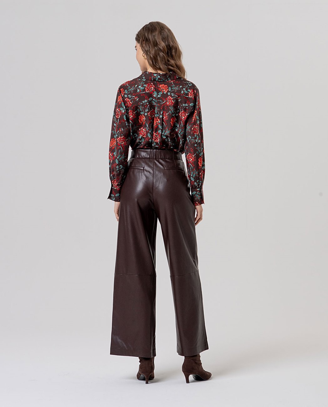 Surkana Straight wide-leg trousers Chocolate