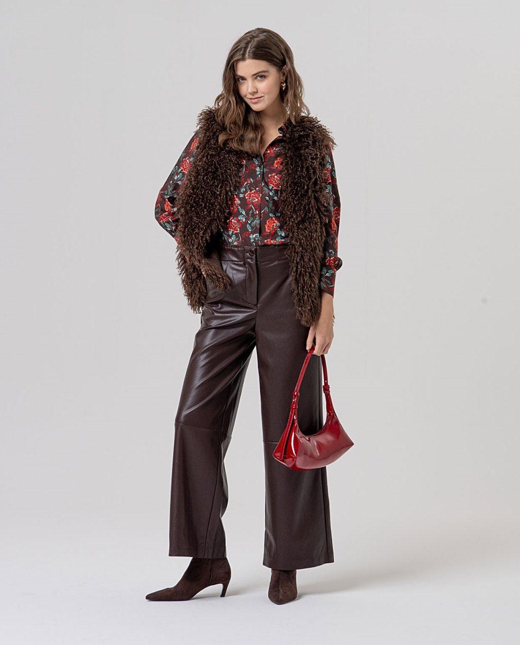 Surkana Straight wide-leg trousers Chocolate