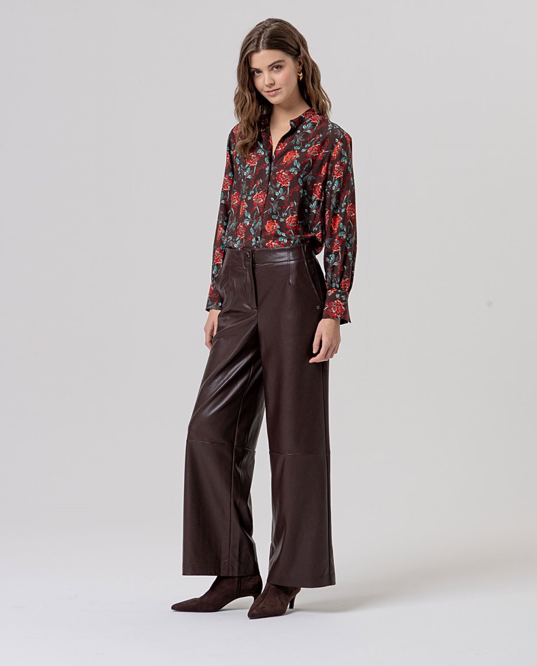 Surkana Straight wide-leg trousers Chocolate