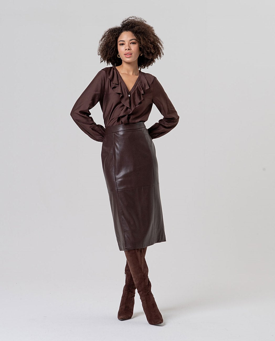 Surkana Pencil skirt Chocolate