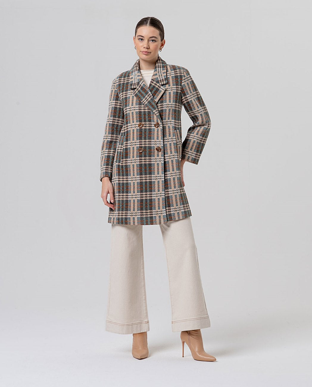 Surkana Double-breasted coat Camel