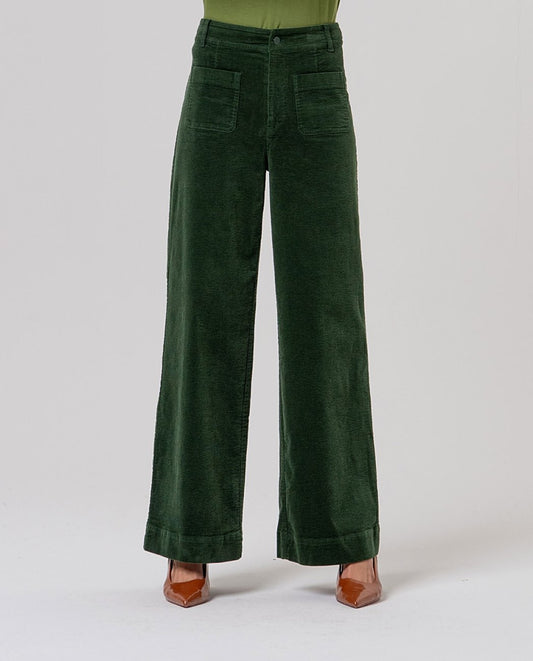 Surkana Wide-leg trousers with patch pockets Khaki