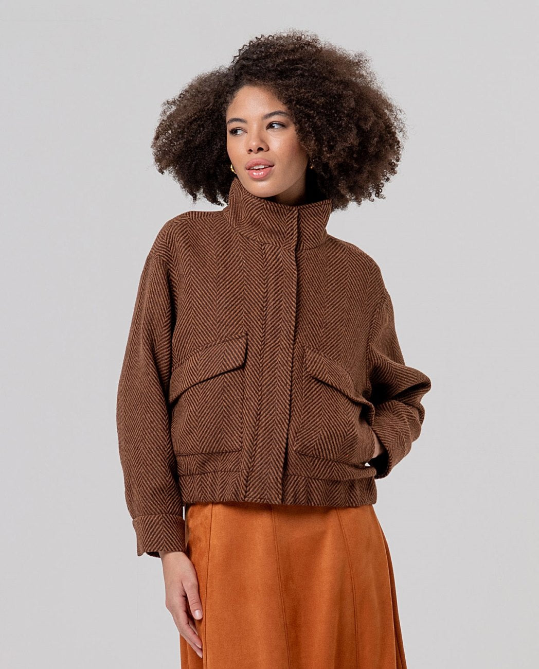 Surkana Herringbone jacket Toffee