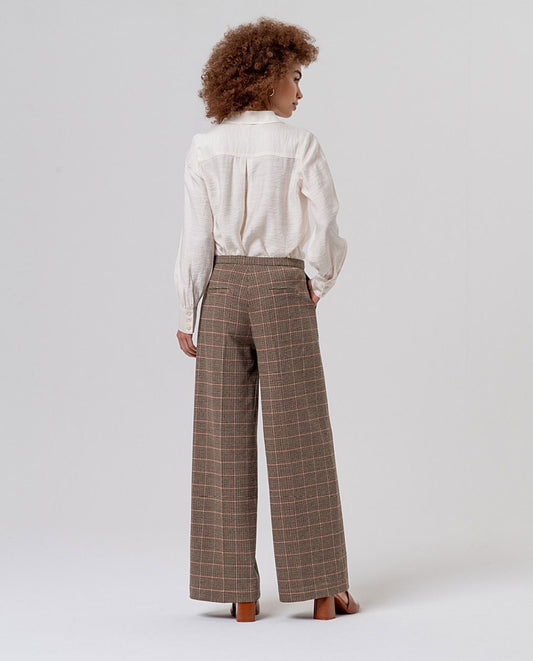 Surkana Wide-leg trousers with fitted waist Camel