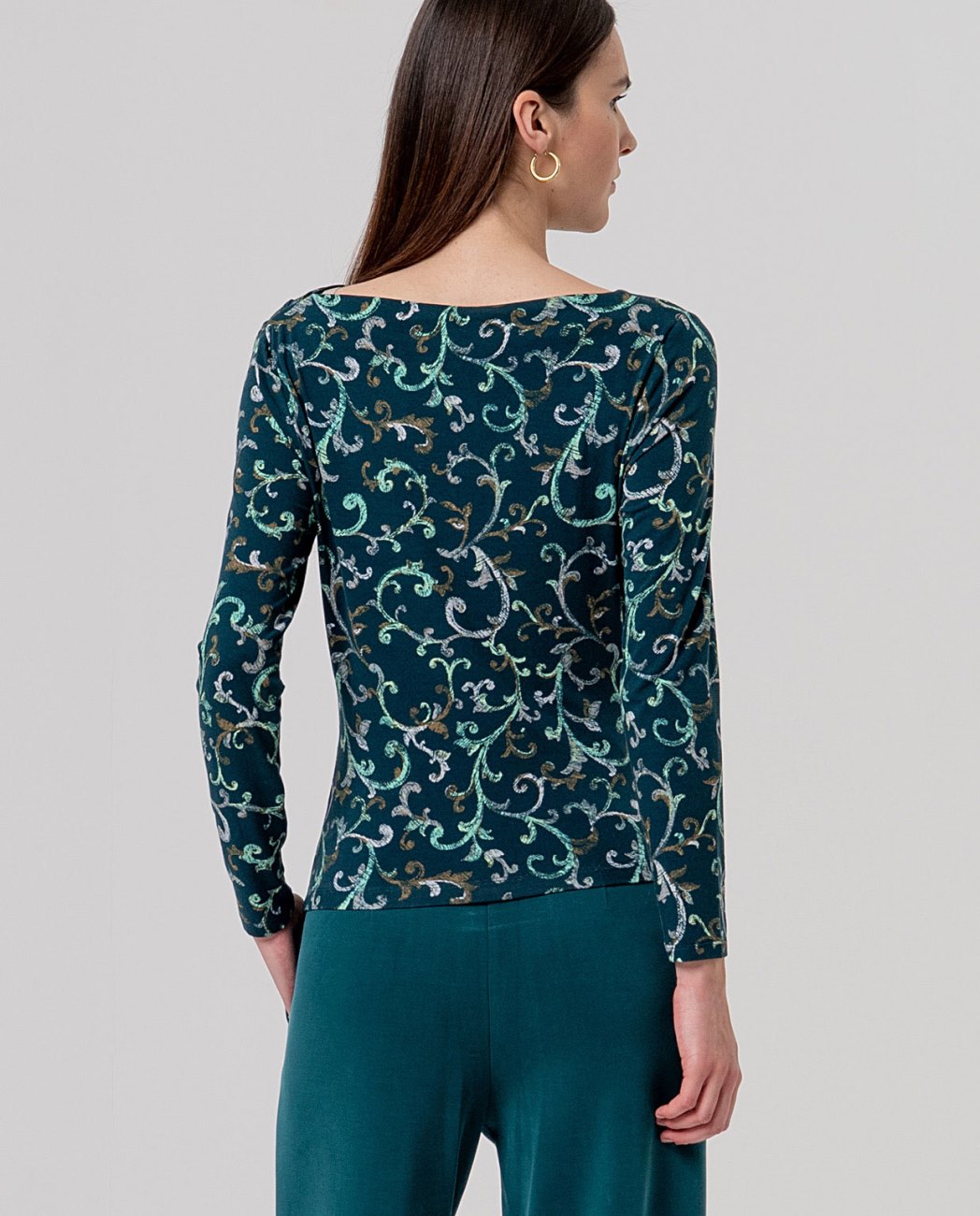Surkana Boat neck t-shirt Dark Green