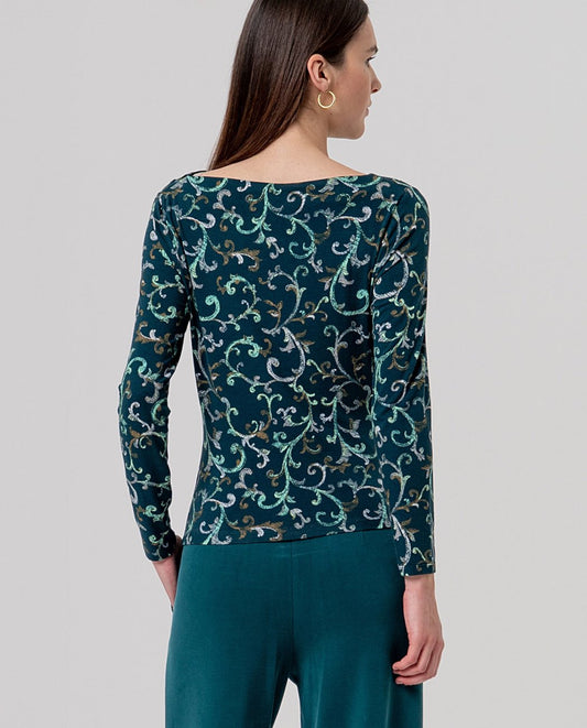 Surkana Boat neck t-shirt Dark Green