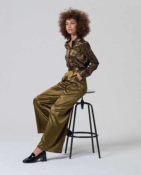 Surkana Satin Mid Rise Trousers