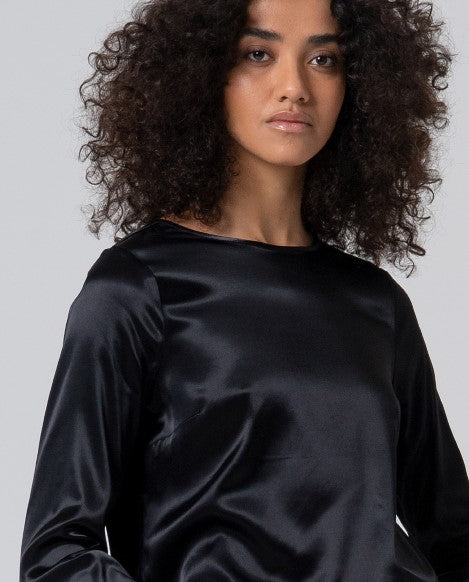 Sukana Satin Blouse Black
