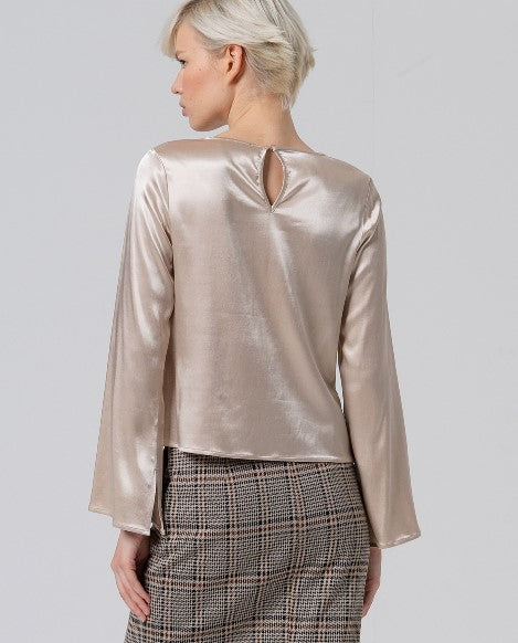 Sukana Satin Blouse Beige