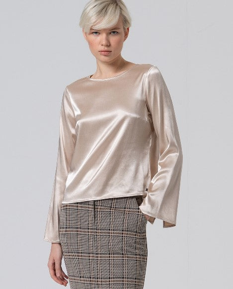 Sukana Satin Blouse Beige