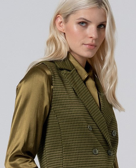 Surkana Houndstooth Vest Green
