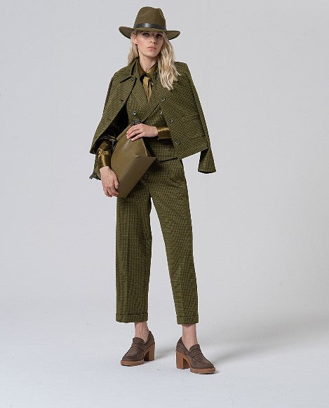 Surkana Houndstooth Vest Green