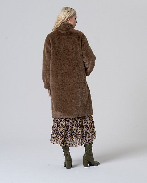 Surkana Faux Fur Coat Khaki