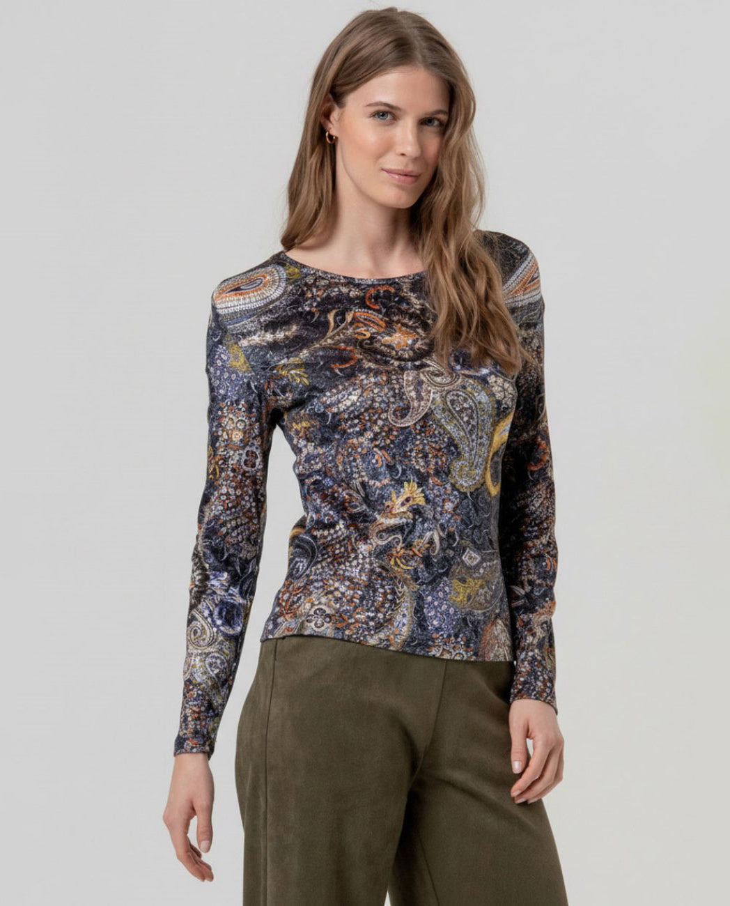Surkana Draped neckline shirt Cobalt Blue