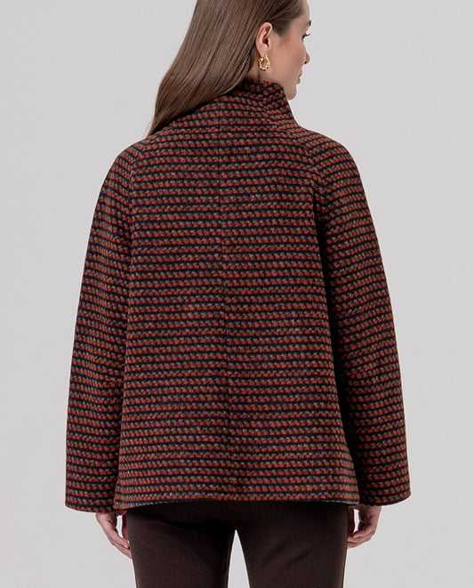 Surkana High neck short coat Red