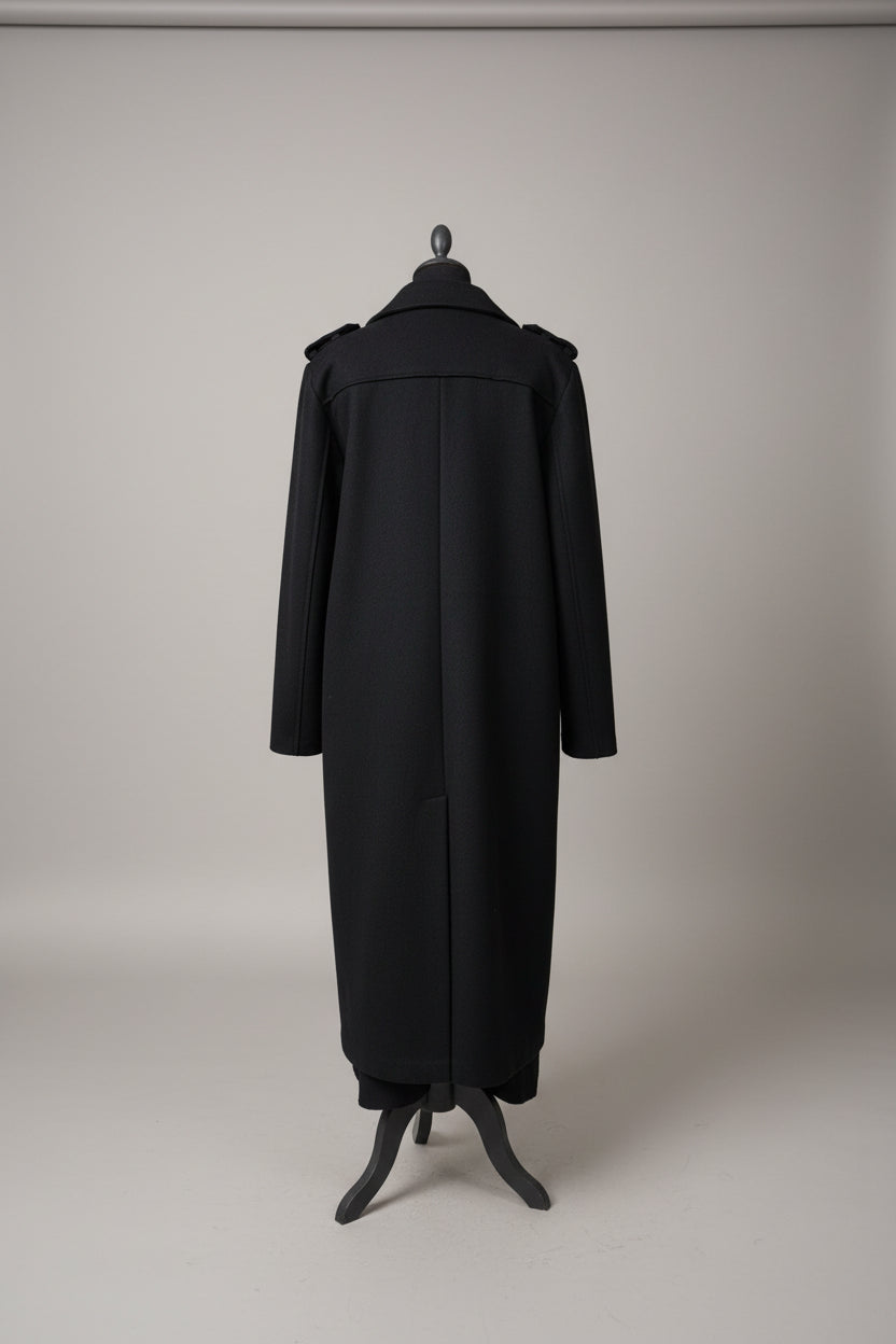 Peruzzi Long Wool Coat Black