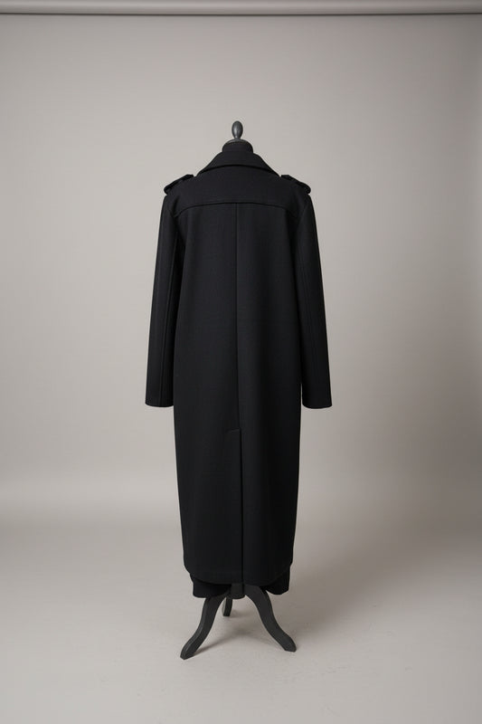 Peruzzi Long Wool Coat Black