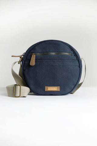 Weird Fish Stanton Washed Canvas Cross Body Bag Navy