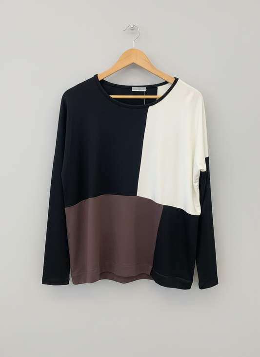 Naya Colour Block Top Cocoa