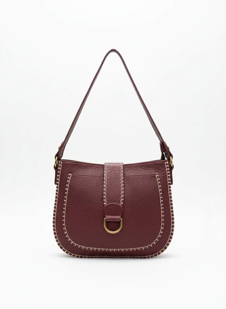 Vegan Leather Stitch Bag