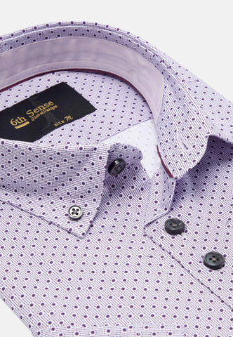 6th Sense Short Sleeve Shirt - Purple Dot