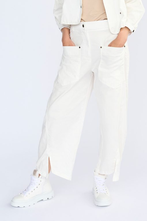 Elsewhere Cotton Horseshoe Trousers OFF White