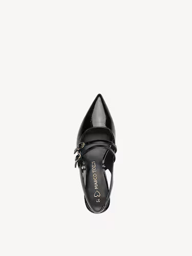 Marco Tozzi Slingback Heel Black Patent