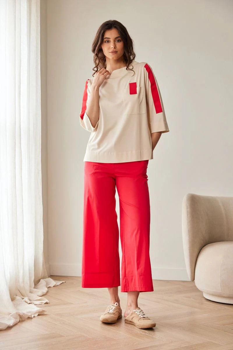 Peruzzi Contrast Sleeve Top