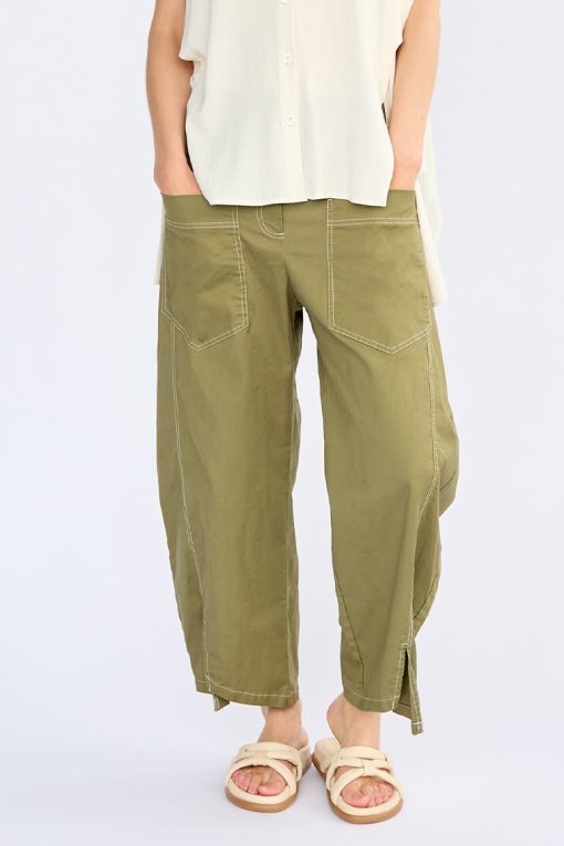Elsewhere Cotton Horseshoe Trousers Army