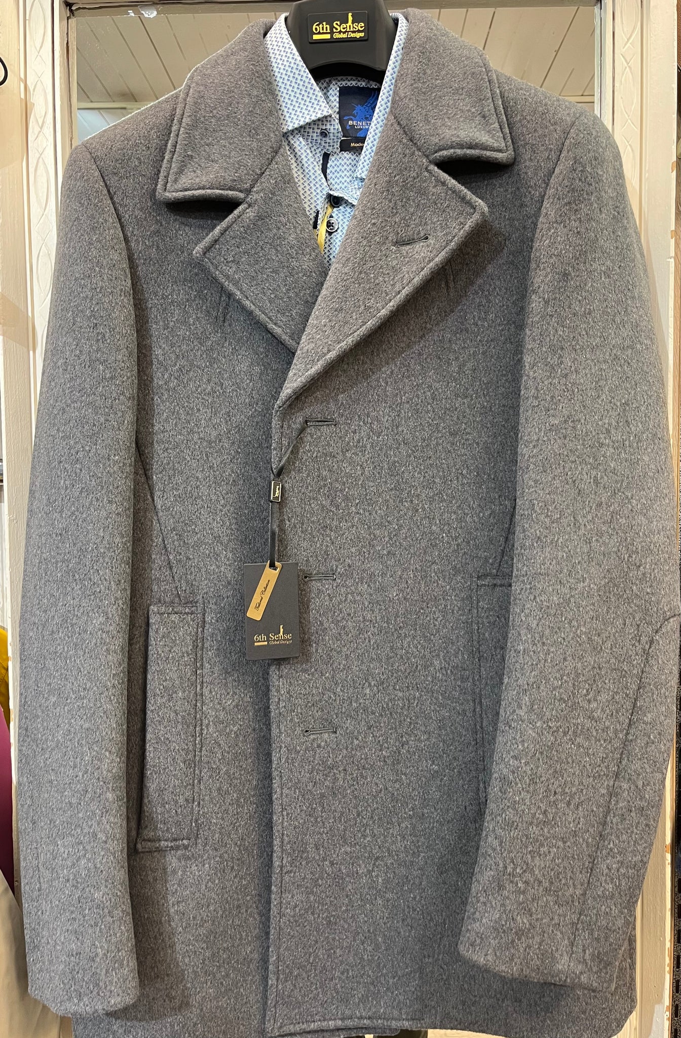 6th Sense Wool Coat-Grey