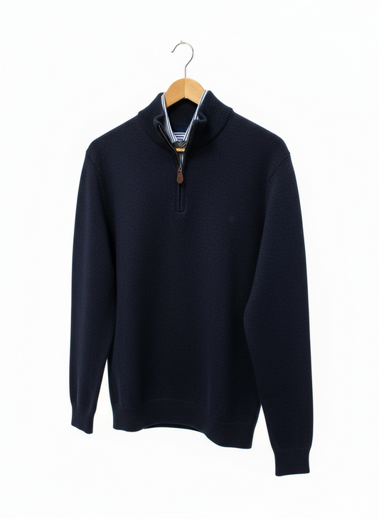 Benetti Franco 1/4 Zip Knit Navy