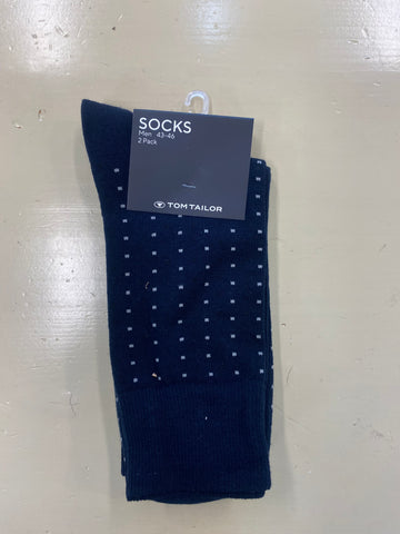 Tom Tailor Mens Basic Dot Navy Socks