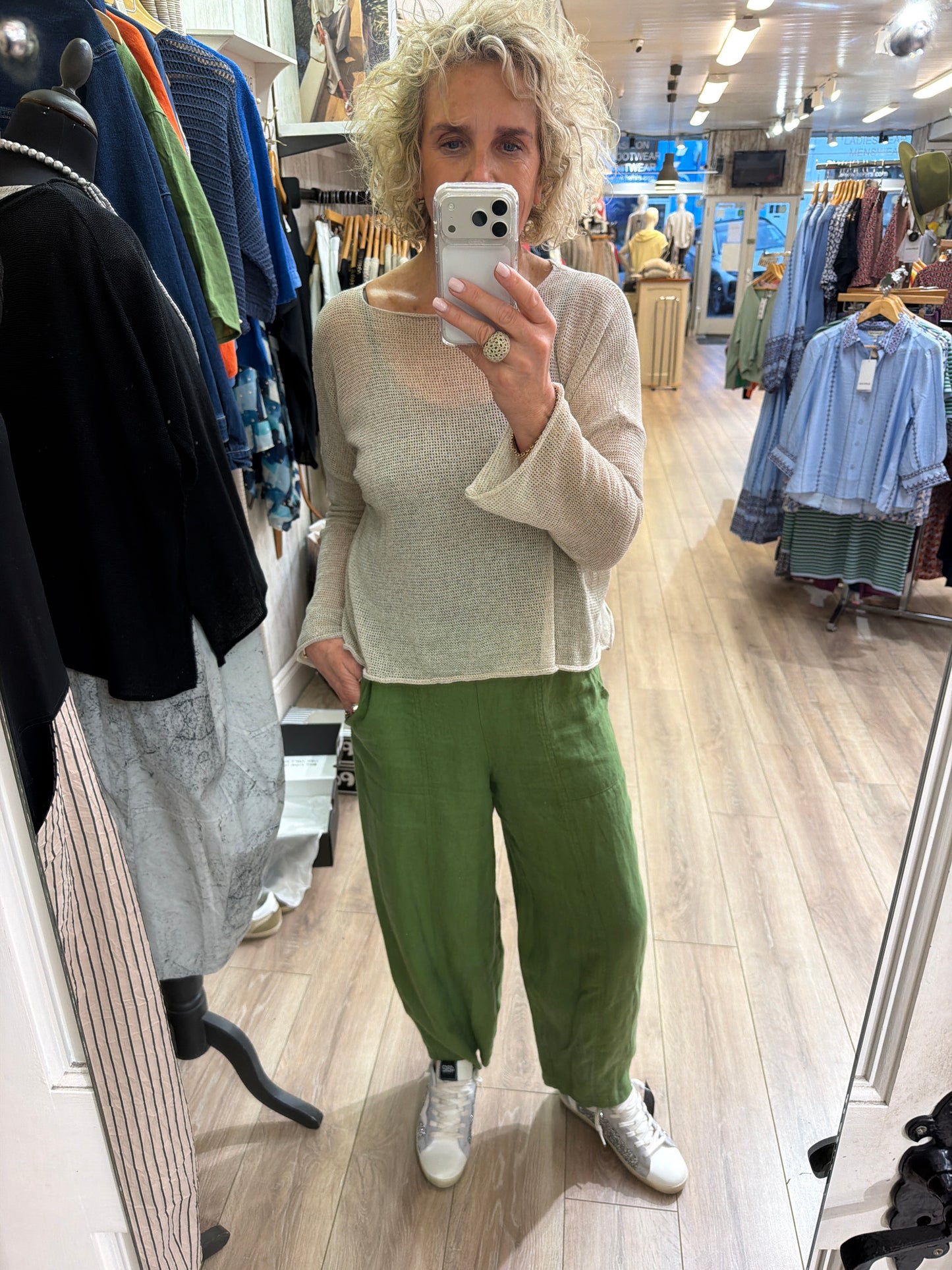 Luukaa Zenya Linen Trousers Green