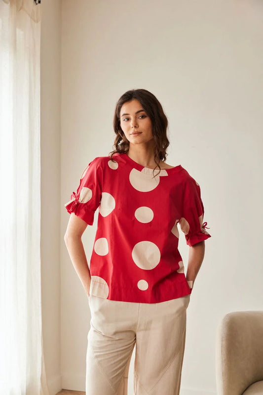 PERUZZI Circle Print Blouse