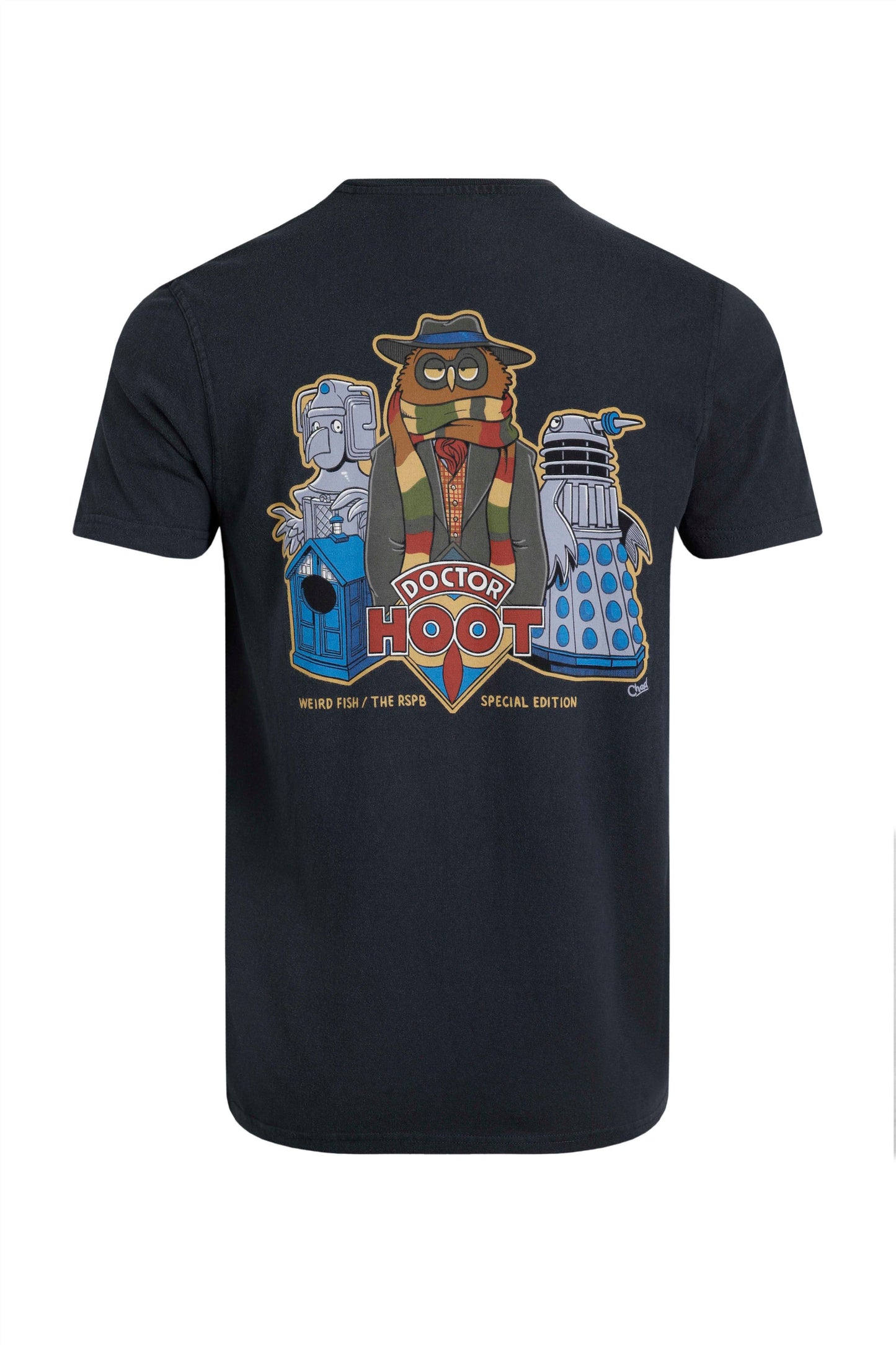 Weird Fish Doctor Hoot Artist T-Shirt Navy