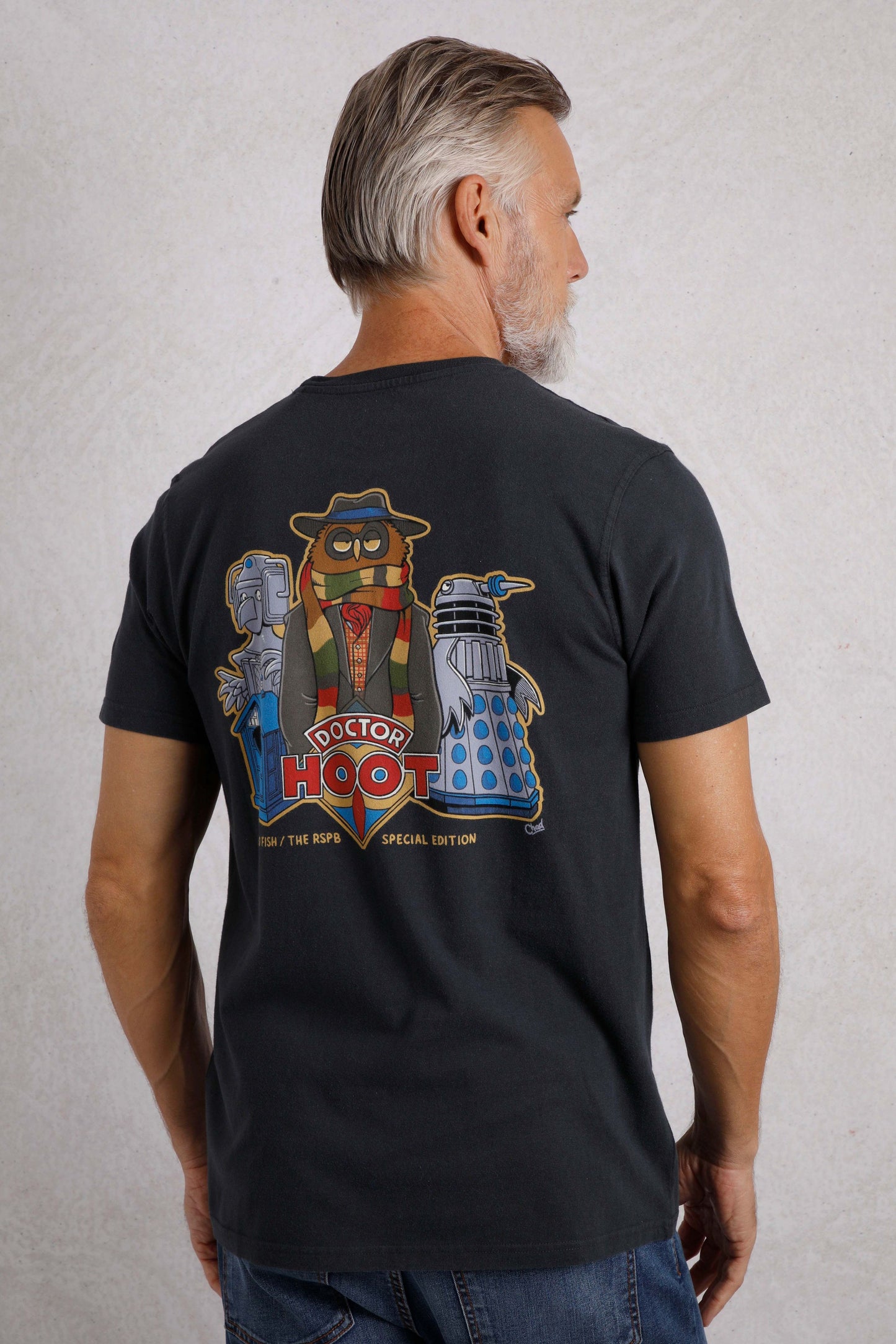 Weird Fish Doctor Hoot Artist T-Shirt Navy
