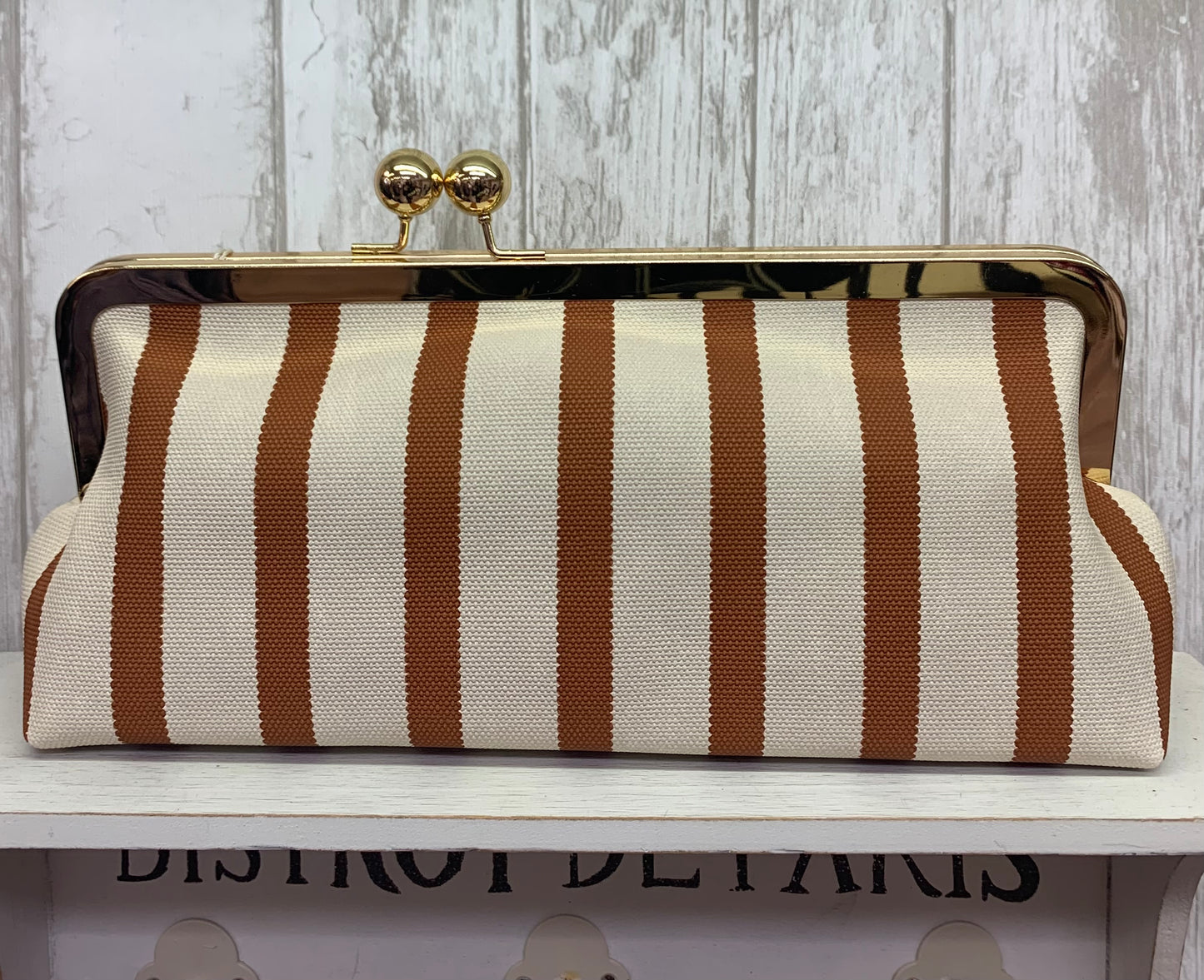 Stripe Clutch Bag