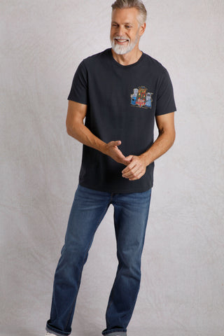 Weird Fish Doctor Hoot Artist T-Shirt Navy
