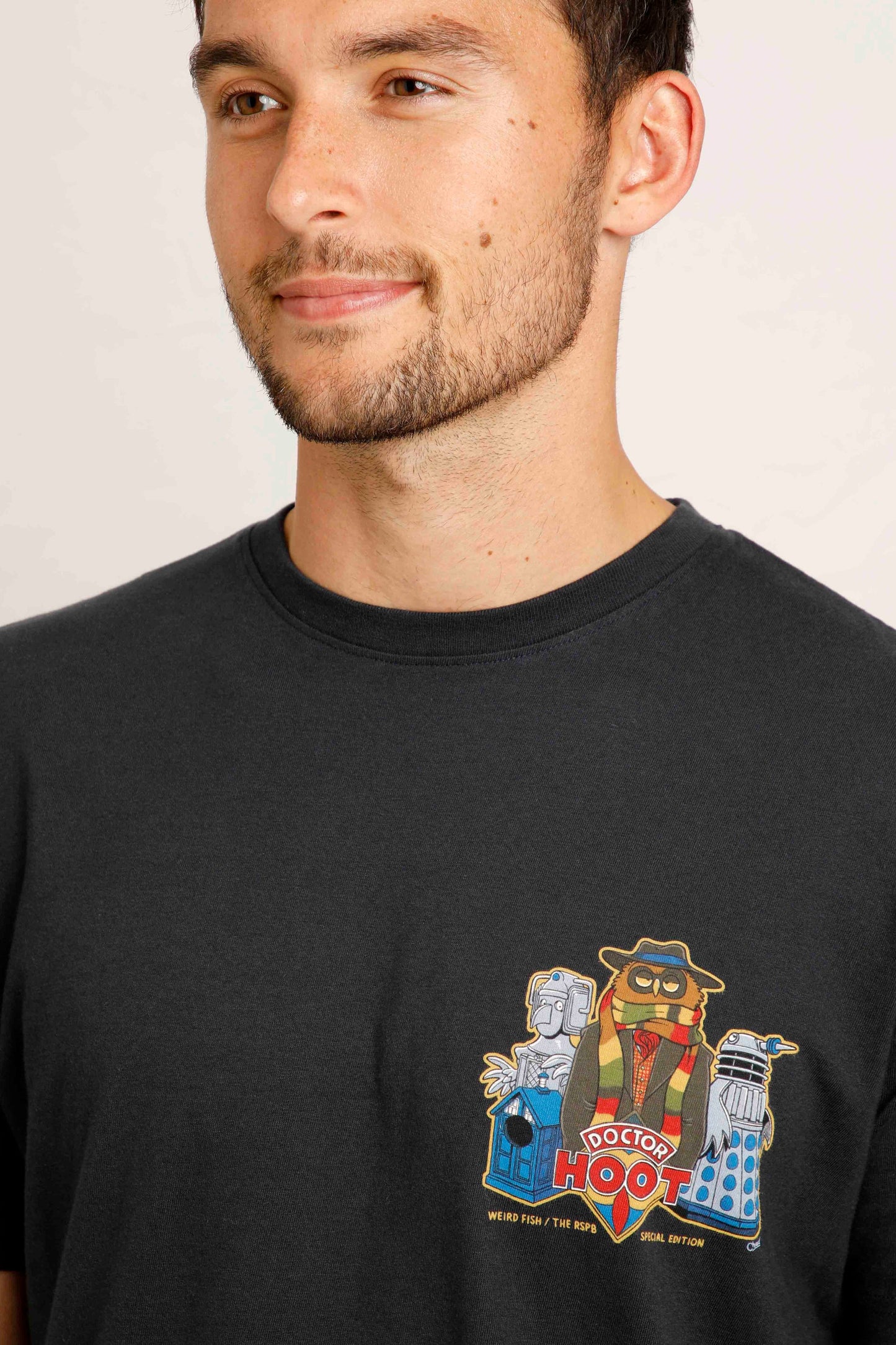 Weird Fish Doctor Hoot Artist T-Shirt Navy