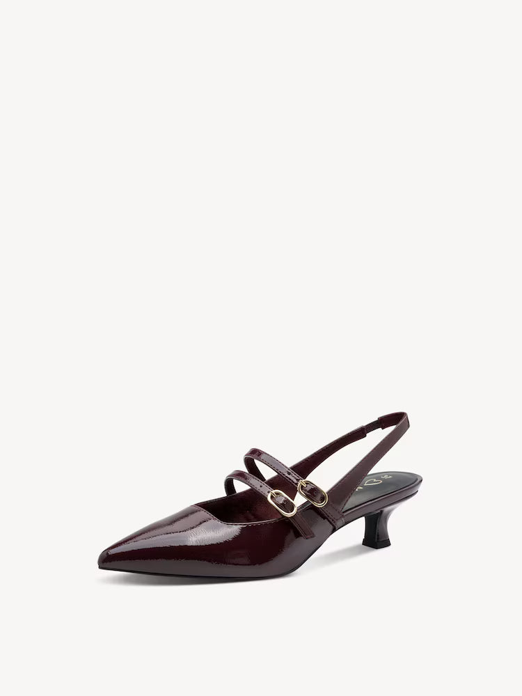 Marco Tozzi Slingback Heel Bordeaux Patent
